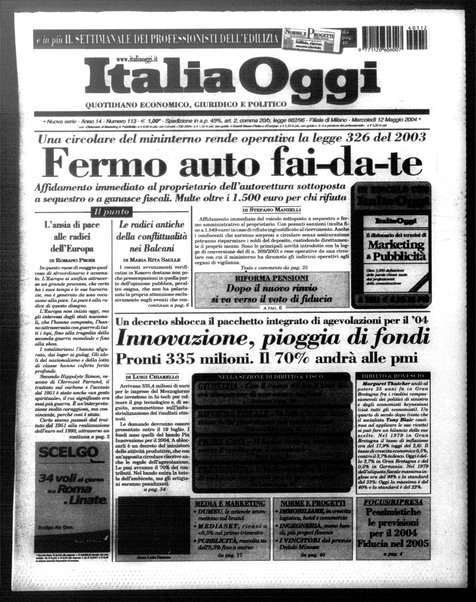 Italia oggi : quotidiano di economia finanza e politica